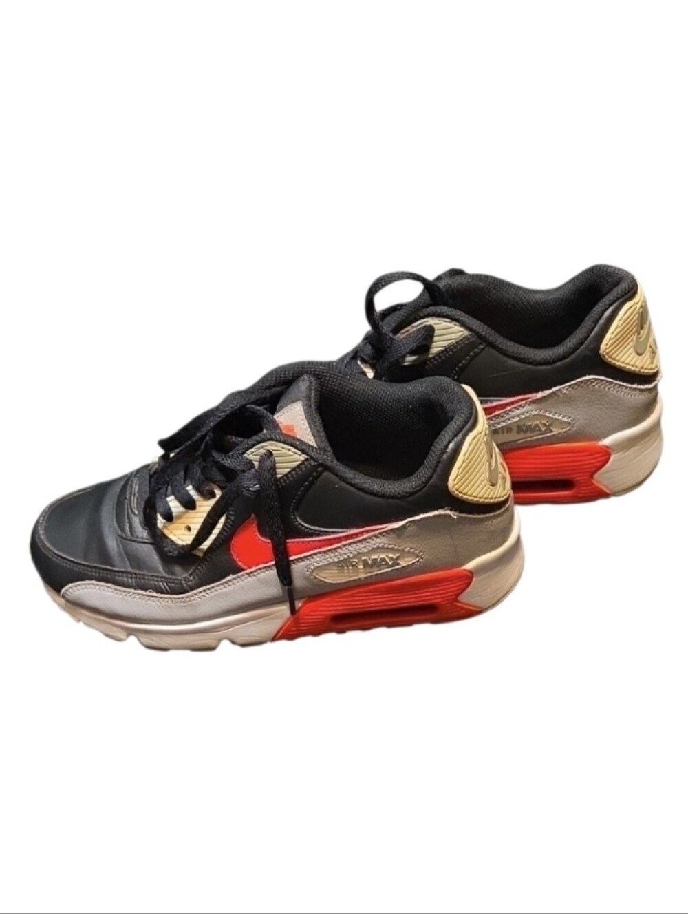 Nike Air Black and Red Athletic Sneakers